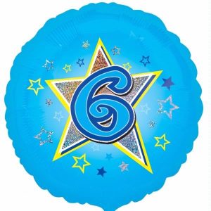 Blue Star Happy 6th Birthday Balloon Party Supplies Decorations Ideas Novelty Gift
