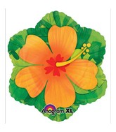 Orange Hibiscus Flower Junior Shape Balloon Party Supplies Decorations Ideas Novelty Gift