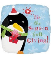 Tis the Season for Giving Penguin Standard Balloon Party Supplies Decorations Ideas Novelty Gift