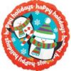 Happy Holidays Penguins Jumping Standard Balloon Party Supplies Decorations Ideas Novelty Gift