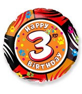 Happy 3rd Birthday Animal Print Balloon Party Supplies Decorations Ideas Novelty Gift
