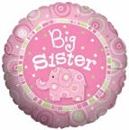 18in Big Sister Elephant Balloon Party Supplies Decorations Ideas Novelty Gift