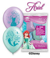 Set Of 6 Little Mermaid Ariel Latex Balloons Party Supplies Decorations Ideas Novelty Gift