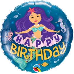 Happy Birthday Purple & Teal Mermaid Standard Balloon Party Supplies Decorations Ideas Novelty Gift
