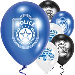 Set Of 6 Police Latex Balloons Party Supplies Decorations Ideas Novelty Gift
