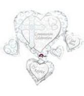 Rejoice Communion Heart Cluster Supershape Balloon Party Supplies Decorations Ideas Novelty Gift