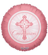 Pink 1st Holy Communion Cross Standard Balloon Party Supplies Decorations Ideas Novelty Gift