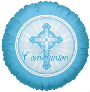 Blue 1st Holy Communion Cross Standard Balloon Party Supplies Decorations Ideas Novelty Gift