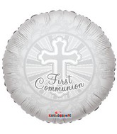 White Silver 1st Holy Communion Standard Balloon Party Supplies Decorations Ideas Novelty Gift