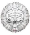18in White Silver Baptism Cross Balloon Party Supplies Decorations Ideas Novelty Gift