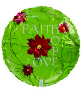 Green Faith Hope Love Standard Balloon Party Supplies Decorations Ideas Novelty Gift
