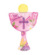 Pink 1st Communion Chalice Cup Supershape Balloon Party Supplies Decorations Ideas Novelty Gift