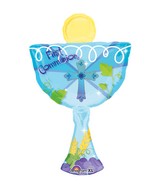 Blue 1st Communion Chalice Cup Supershape Balloon Party Supplies Decorations Ideas Novelty Gift