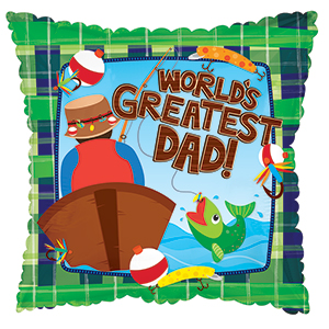 World's Greatest Dad Fishing Standard Balloon Party Supplies Decorations Ideas Novelty Gift