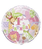 Safari 1st Birthday Pink Standard Balloon Party Supplies Decorations Ideas Novelty Gift