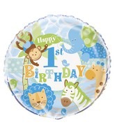 Safari 1st Birthday Blue Standard Balloon Party Supplies Decorations Ideas Novelty Gift