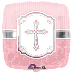Pink Blessings Cross Standard Balloon Party Supplies Decorations Ideas Novelty Gift