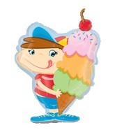 Ice Cream Boy Supershape Balloon Party Supplies Decorations Ideas Novelty Gift