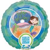 QR Reader Happy Birthday Mermaid Standard Balloon Party Supplies Decorations Ideas Novelty Gift