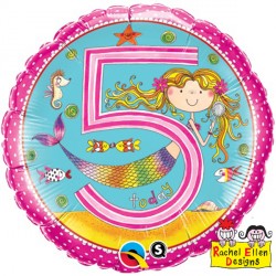 Happy 5th Birthday Mermaid Standard Balloon Party Supplies Decorations Ideas Novelty Gift