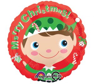 Merry Christmas Elf Standard Balloon Party Supplies Decorations Ideas Novelty Gift
