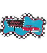 Happy Birthday Checkered Cadillac Supershape Balloon Party Supplies Decorations Ideas Novelty Gift