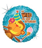 Monkey Wild Birthday Standard Balloon Party Supplies Decorations Ideas Novelty Gift