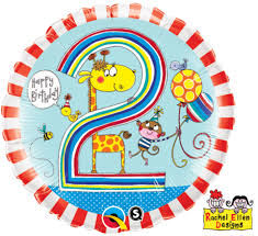 Happy 2nd Birthday Giraffe Monkey Standard Balloon Party Supplies Decorations Ideas Novelty Gift