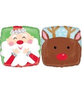Santa Reindeer Double Sided Standard Balloon Party Supplies Decorations Ideas Novelty Gift