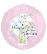 Pink Spring Scene Baptism Standard Balloon Party Supplies Decorations Ideas Novelty Gift