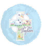 Blue Spring Scene Baptism Standard Balloon Party Supplies Decorations Ideas Novelty Gift