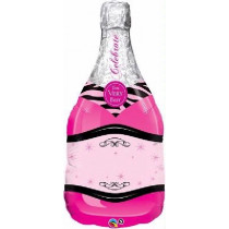 Pink Champagne Prosecco Bottle Supershape Balloon Party Supplies Decorations Ideas Novelty Gift
