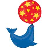 Blue Circus Seal Supershape Balloon Party Supplies Decorations Ideas Novelty Gift