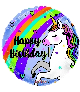 Rainbow Happy Birthday Unicorn Standard Balloon Party Supplies Decorations Ideas Novelty Gift