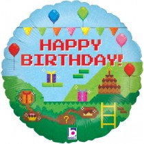 Happy Birthday Gamer Pixels Standard Balloon Party Supplies Decorations Ideas Novelty Gift