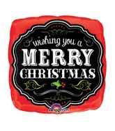 Merry Christmas Chalkboard Air Fill Balloon Party Supplies Decorations Ideas Novelty Gift