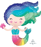 Rainbow Colourful Mermaid Supershape Balloon Party Supplies Decorations Ideas Novelty Gift