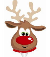 Reindeer Face Air Fill Balloon Party Supplies Decorations Ideas Novelty Gift