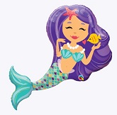 Purple Mermaid Supershape Balloon Party Supplies Decorations Ideas Novelty Gift