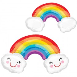 Rainbow Clouds Supershape Balloon Party Supplies Decorations Ideas Novelty Gift