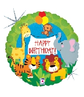 Happy Birthday Holographic Jungle Standard Balloon Party Supplies Decorations Ideas Novelty Gift