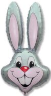 Silver Bunny Head 35in Shape Balloon Party Supplies Decorations Ideas Novelty Gift