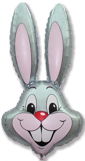 Silver Bunny Head Supershape Balloon Party Supplies Decorations Ideas Novelty Gift