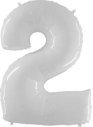 Grabo Jumbo Number 2 White Balloon Party Supplies Decorations Ideas Novelty Gift