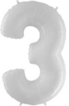 Grabo Jumbo Number 3 White Balloon Party Supplies Decorations Ideas Novelty Gift