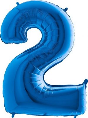 Grabo Jumbo Number 2 Blue Balloon Party Supplies Decorations Ideas Novelty Gift