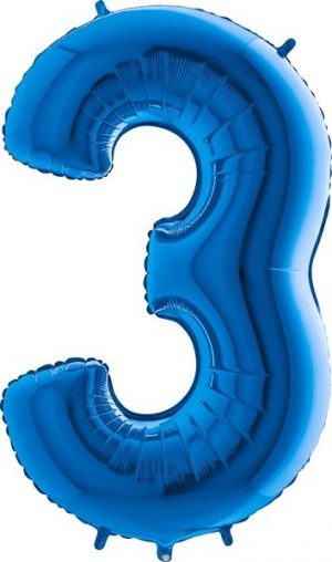 Grabo Jumbo Number 3 Blue Balloon Party Supplies Decorations Ideas Novelty Gift