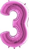 Grabo Jumbo Number 3 Fuchsia Balloon Party Supplies Decorations Ideas Novelty Gift