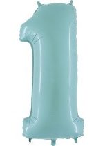 Grabo Jumbo Number 1 Pastel Blue Balloon Party Supplies Decorations Ideas Novelty Gift