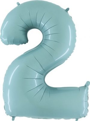Grabo Jumbo Number 2 Pastel Blue Balloon Party Supplies Decorations Ideas Novelty Gift